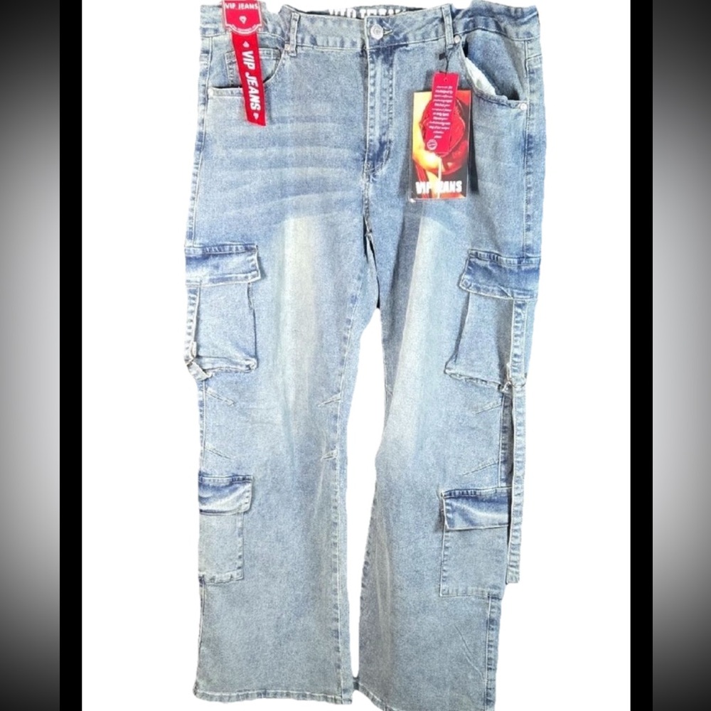 VIP Jeans Sculpt Stretch New York City Collection Denim Cargo Women’s Size 15/16